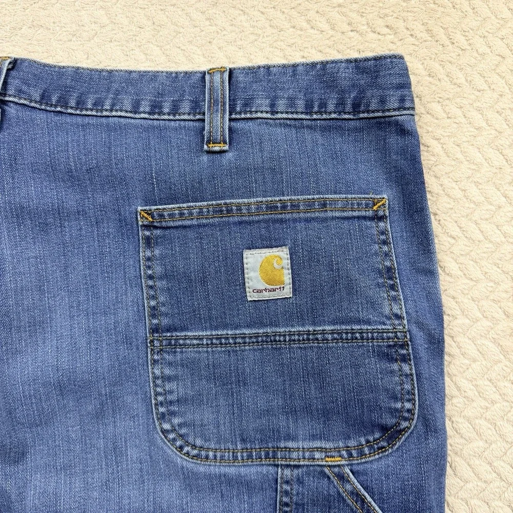 Carhartt Double Knee Rugged Flex Relaxed Fit Logger Jeans Denim  42x30 Workwear
